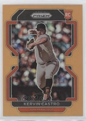 2022 Panini Prizm Neon Orange Prizm /100 Kervin Castro #34 Rookie RC - Image 1 of 2