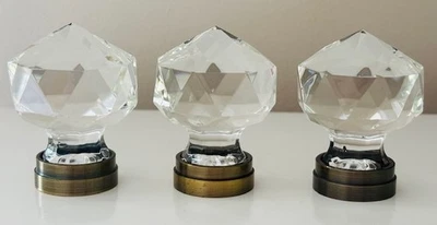 Handles in Crystal & Brass suitable for Wardrobe or Drawers - Image 1 of 4