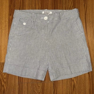 Pantalones cortos Jennifer & Grace para mujer talla 12 a rayas azules y blancas Foto 1 de 4