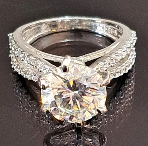 *ZERTIFIZIERT* ATEMBERAUBENDER 3,35 CT WEISSER RUNDER BRILLANTSCHLIFF HPHT DIAMANT RING GRÖSSE 7 - Bild 1 von 14