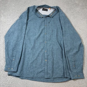 Camisa Orvis Hombre XXL Azul Manga Larga Cremallera Bolsillo Botón Ligera Ventilada - Imagen 1 de 8