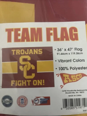 New Large NCAA USC Trojans “Fight On!” Flag 36" X 47" 100% Polyester - Image 1 of 3