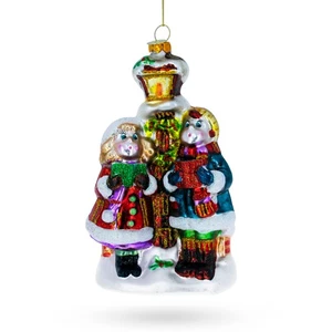 Karolinger von einer Vintage Laterne mundgeblasenes Glas Weihnachtsschmuck - Bild 1 von 4