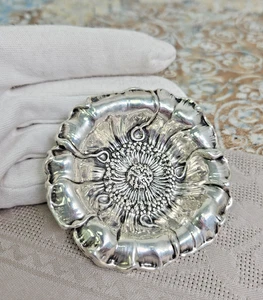 Gorham Sterling Silber 925 Floral Mohn Bonbon Nuss Schale #866 Runde Blume - Bild 1 von 10