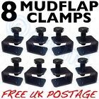 8X Universal Mud Flap Clamps C U Clamps In Black Bolt On - No Drilling New