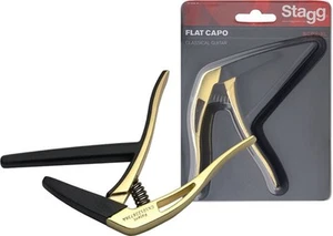 STAGG SCPX-FL Flat trigger STYLE capo for classical guitar GOLD - Picture 1 of 1