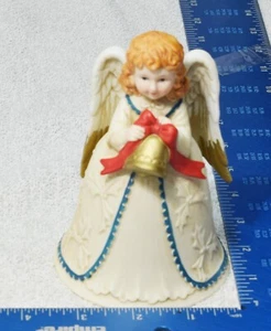 Figura Campana Navidad Homco Angel 5105 Porcelana Bisque Hecho en Taiwán - Imagen 1 de 9