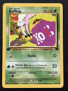 Koffing 58/82 Team Rocket 1st Edition Common MP-HP 2000 Pokémon TCG - Picture 1 of 4
