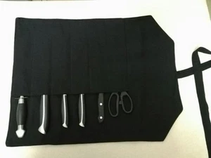 Japanese Chef Knife Roll Bag Canvas Knife Roll Carry Case Chef Wallet 6 Pocket - Picture 1 of 6