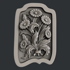 3d STL models for CNC, Artcam, Aspire, relief flower - Picture 1 of 3