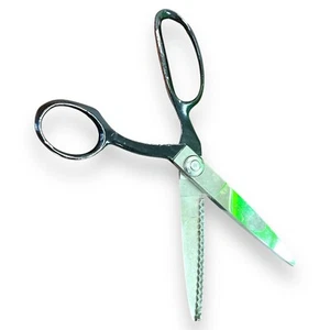 CANARY PINKING SHEARS ZIG-ZAG SCISSORS 7" QUALITY JAPAN STAINLESS STEEL VINTAGE - Picture 1 of 2