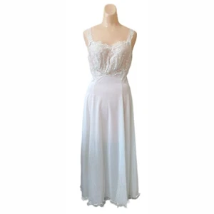 Juliana 34 Silky Lace Nightgown Lingerie Hollywood Bride Negligee 40s Vintage - Picture 1 of 6