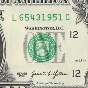 Four Digit Ladder Fancy Serial Number One Dollar Bill L65431951C Year Note 1951 - Picture 1 of 12