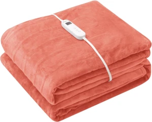 Foot Pocket Heated Blanket Electric Throw with 10 Heating Levels and 4 Timer Set - Picture 1 of 7