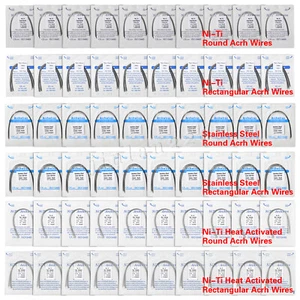 100 piezas de alambre dental orto arco Niti acero inoxidable redondo rectangular ovoide paquete de 10 - Imagen 1 de 34