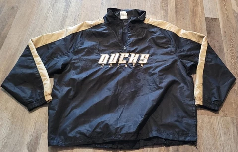 Anaheim Ducks NHL 1/4 Zip Pullover Black Jacket Mens XL Knights Apparel Cover