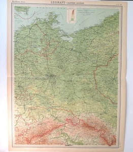 1922 Scarce Times Survey Atlas of the World. Plate No.41 Map of Eastern Germany - Picture 1 of 8