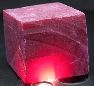 383Ct Certified Natural Extremely Rare Pink Ruby Cube Rough Loose Gemstone - Picture 1 of 10