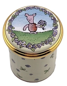 Rare Halcyon Days Enamels Piglet A Rather Springy Bouquet Box Disney Pooh 1.5” - Picture 1 of 4