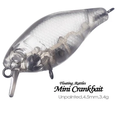 20PCS 4.5CM 3.4G Rattle Mini Crankbait Unpainted Bait Blank Fishing Lure Model - Image 1 of 4