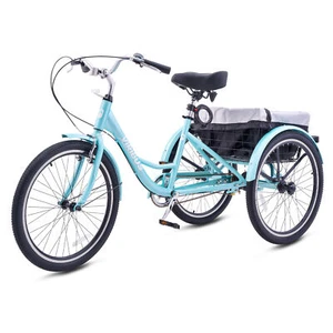 VIRIBUS 24''/26"Adult Tricycle Trike with Large Rear Basket 3Wheel Bike Bicycle - Picture 1 of 8