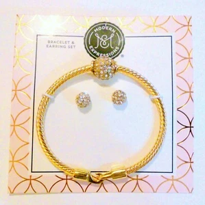 Modern Expressions Pflasterstein Set Strass Kugel Armband & Ohrringe Halb Set - Bild 1 von 3