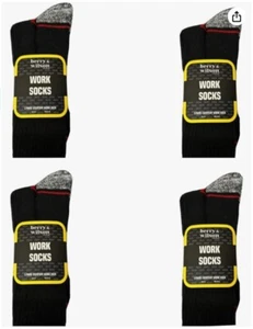 12 Pairs Men’s Heavy Duty Cotton Everyday Work Socks  ( Fully Cushioned ) - Picture 1 of 2