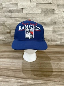 Vintage New York Rangers Snapback Hat In Blue By CCM - Picture 1 of 9
