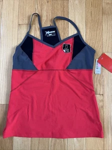 Xersion Racerback Fitted Athletic Workout Tank Top Sz M Red Gray Black NWT - Picture 1 of 6