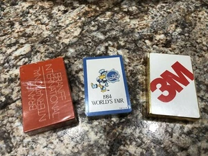 Vintage 3 Playing Cards decks (3M, Braniff international, 1984 worlds fair) - Picture 1 of 12