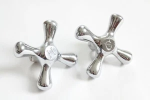 antique faucet cross handles | vtg deco victorian bathroom faucet sink cross - Picture 1 of 6