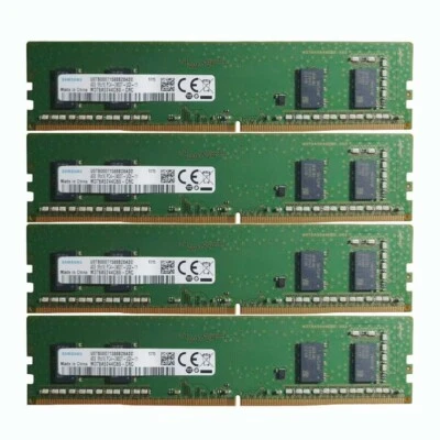 Samsung 4x 4GB 1RX16 PC4-2400T DDR4 19200MHz 288Pin UDIMM Desktop Memory RAM - Image 1 of 3
