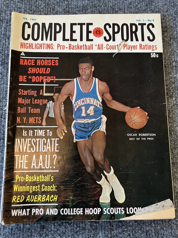 Revista deportiva completa febrero 1962 Oscar Robertson de colección recuerdos de la NBA Foto 1 de 4