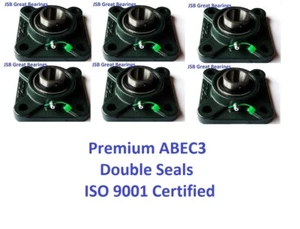 (Cantidad.6) UCF206-18 Premium Cojinetes de brida cuadrada sellos dobles ABEC3 1-1/8 diámetro - Imagen 1 de 5