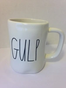 NEW RAE DUNN "GULP" Coffee Mug Cup Magenta Artisan Collection Farmhouse Style - Picture 1 of 9