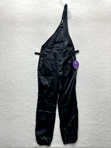 NWT DEADSTOCK Y2K Vintage Overalls Jumpsuit Medium Black Satin One Shoulder - Bild 1 von 12