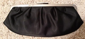 Valerie Stevens Black Satin Evening Clutch w/Strap - Picture 1 of 3