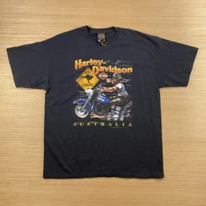 Vintage Harley Davidson Hemd Herren XL schwarz Australia Roo Country Kangaroo 90s - Bild 1 von 12