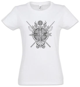 Viking Gear Ornament Damen T-Shirt Vikings Odin Hugin and Munin Valhall Valhalla - Picture 1 of 1