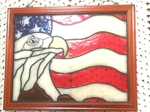 Cuadro American Stars Rayas Bandera y Águila Atrapasol Enmarcado 12.5" x 15.5" - Imagen 1 de 12