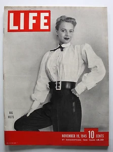 Life Magazine November 19, 1945 - Big Belts - Picture 1 of 3