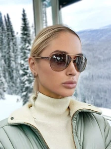 18k Gold Plated Titanium Tortoise Sunglasses Polarized Lenses Luxury Eyewear - Picture 1 of 4