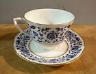 Royal Worcester Monserrat Blue Floral Bone China Tea Cup and Saucer
