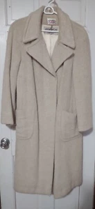Vintage Made in England 100 % Llama hellbeige Wolle MIDI Trenchcoat Damen L/XL - Bild 1 von 9