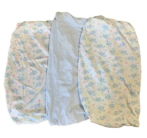 Vintage Dundee Mickey Mouse Bassinet Sheet Set Blue Baby Nursery 3 Piece USA - Picture 1 of 8