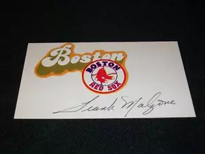 Boston Red Sox Frank Malzone Auto Signed 3x5 Index Card TOUGH CM - Picture 1 of 1