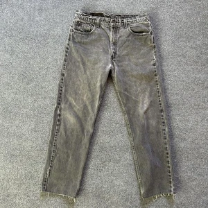 Jeans Levis uomo 35x30 505 sbiadito nero made in USA dritto anni 90 vintage invecchiato - Foto 1 di 17