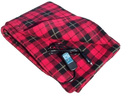 12 Volt Electric Heated Car Blanket for Car Truck SUV RV Portable Camping Throw - Image 1 of 4