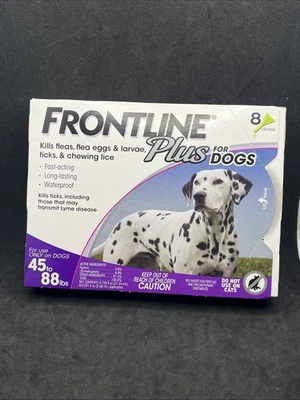 Protección contra pulgas y garrapatas FRONTLINE Plus para perros de 45-88 lb (8 dosis) Foto 1 de 3