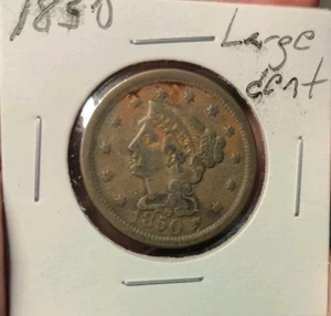 1850 Braided Hair Large Cent 1c Circulated #91835 - Picture 1 of 2